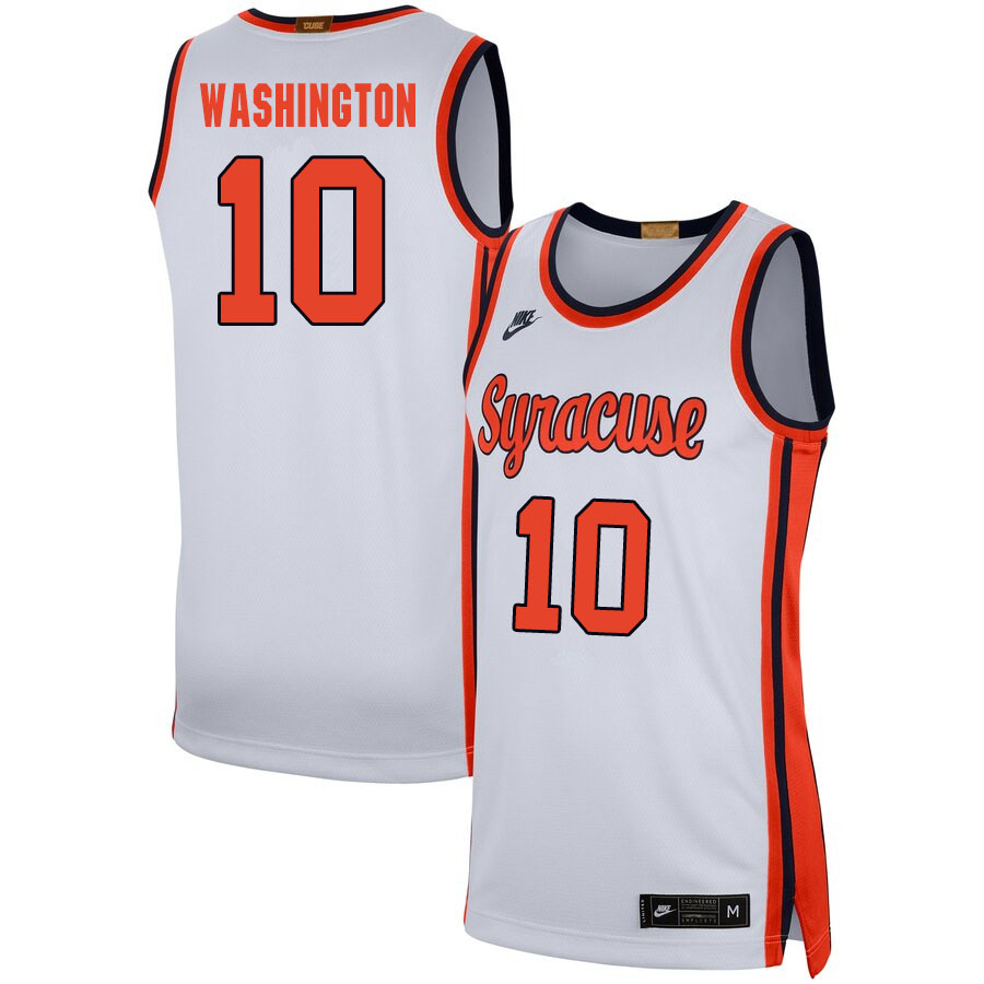 2020 Men #10 Howard Washington Syracuse Orange College Basketball Jerseys Sale-White